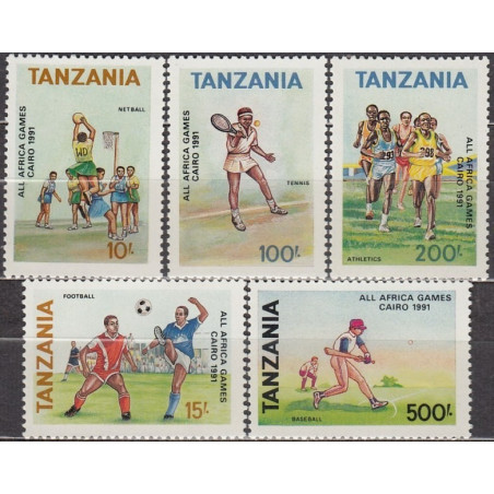 Tanzanijos pašto ženklai (1991). Afrikos žaidynės