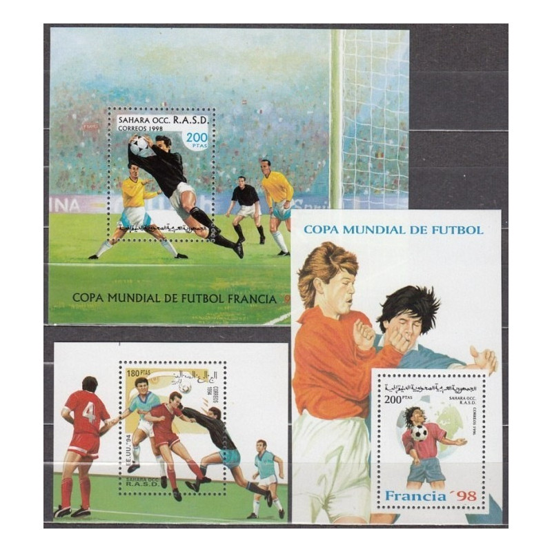 Vakarų Sachara 1990-1998 - FIFA Pasaulio taurės (3 blokai)
