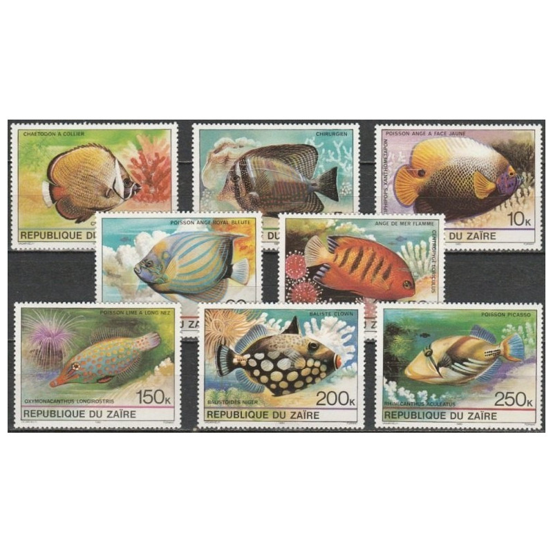 Zaire stamps (1980) for sale. Tropical fishes