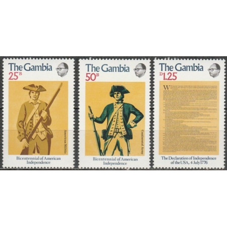 Gambijos pašto ženklai (1976). Amerikos revoliucija