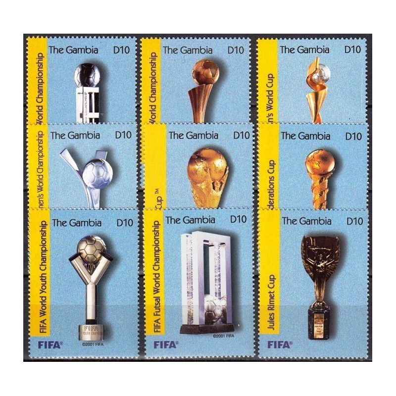 Gambijos pašto ženklai (2004). FIFA - 100 metų (Pasaulio taurės)