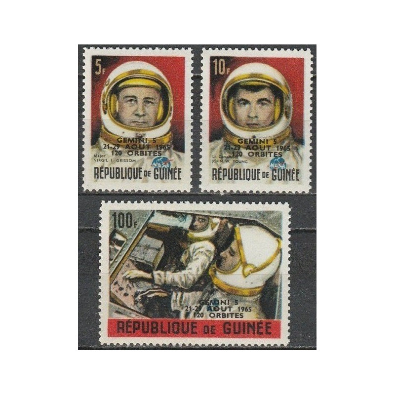 Guinea stamps (1965) for sale. Start of Gemini 5 (français)