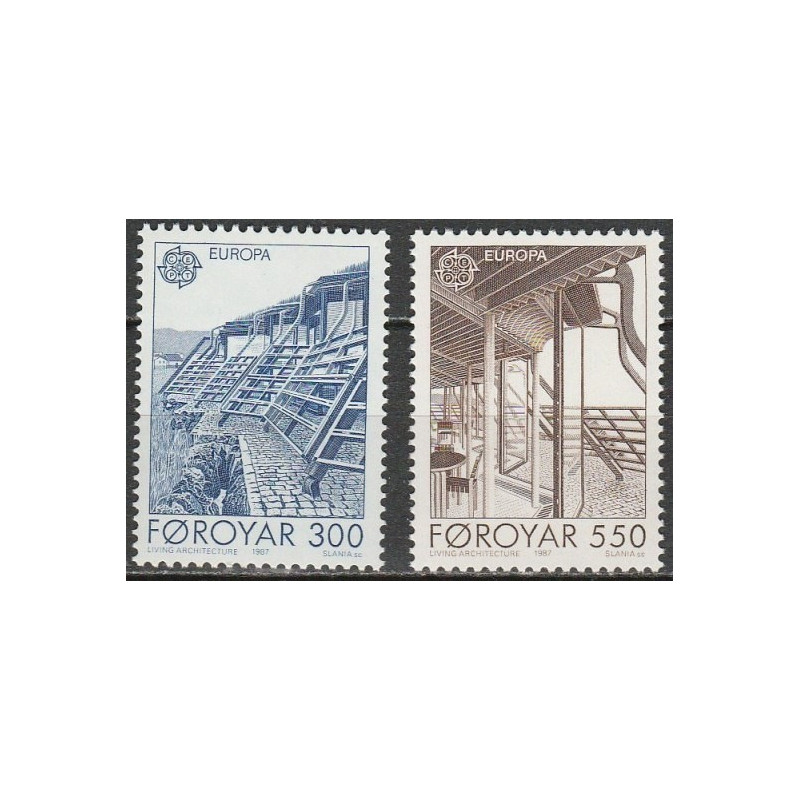 Farerų salų pašto ženklai (1987). Modernioji architektūra