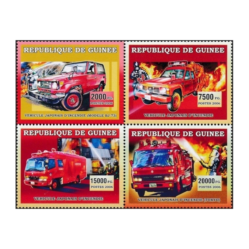 Gvinėjos pašto ženklai (2006). Ugniagesių automobiliai (Japonija)
