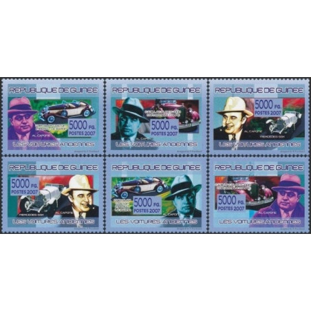 Gvinėjos pašto ženklai (2007). Senoviniai automobiliai ir Al Kaponė
