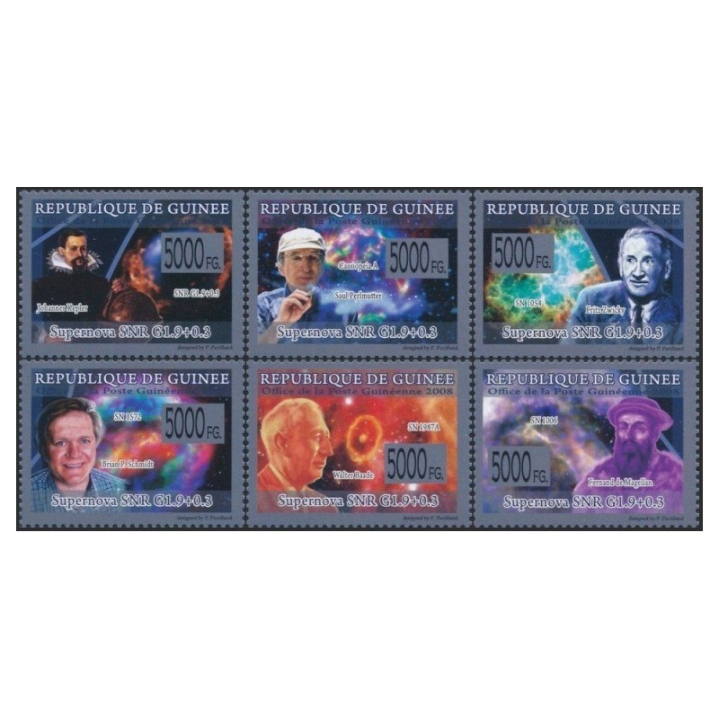 Gvinėjos pašto ženklai (2008). Garsūs astronomai