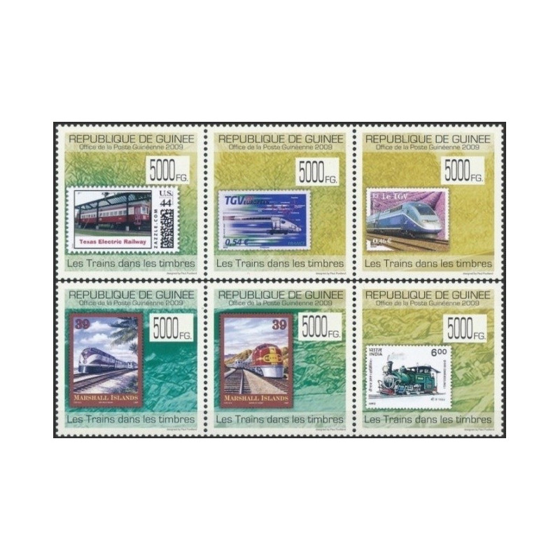 Gvinėjos pašto ženklai (2009). Ženklai ženkluose (traukiniai)