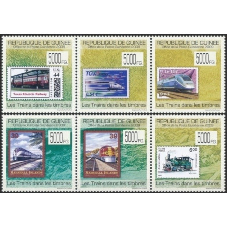Gvinėjos pašto ženklai (2009). Ženklai ženkluose (traukiniai)