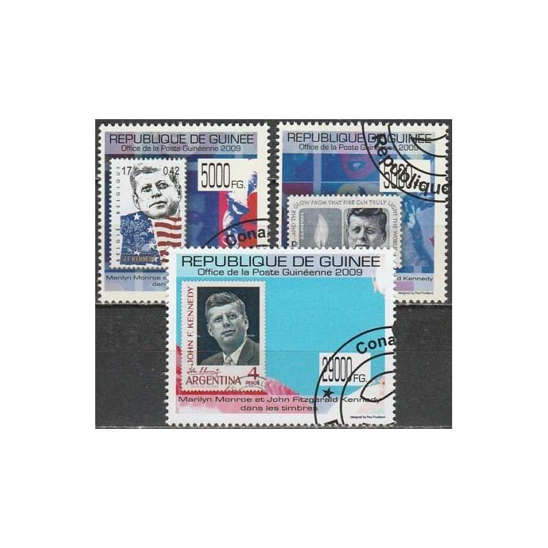 Guinea stamps (2009) for sale. Stamps on stamps (J.F. Kennedy)