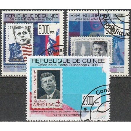 Guinea stamps (2009) for sale. Stamps on stamps (J.F. Kennedy)