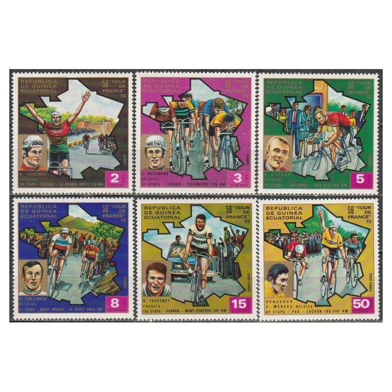 Pusiaujo Gvinėjos pašto ženklai (1973). Tour de France