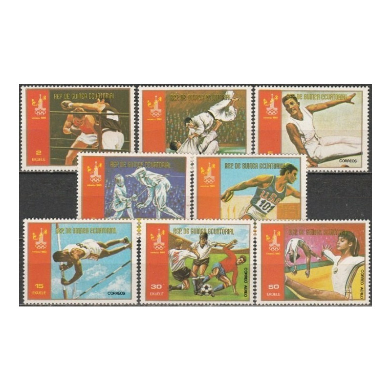 Pusiaujo Gvinėjos pašto ženklai (1978). Maskvos olimpinės žaidynės