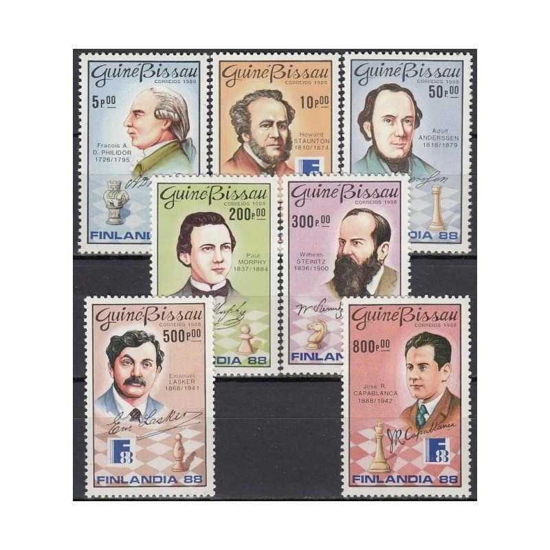 Bisau Gvinėjos pašto ženklai (1988). Šachmatininkai