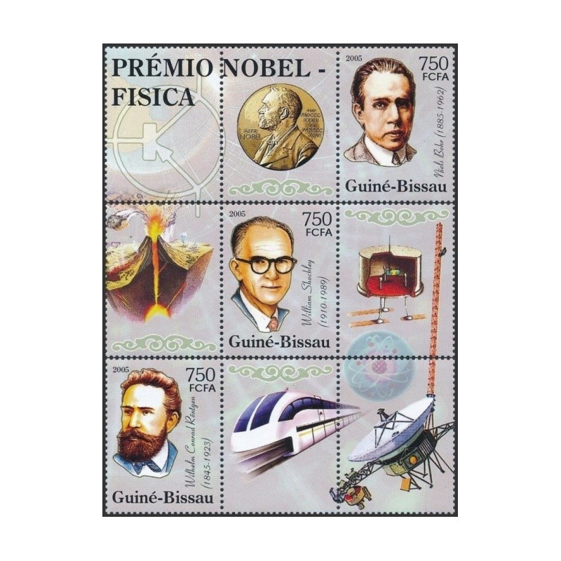 Bisau Gvinėjos pašto ženklai (2005). Nobel premijos laureatai (fizikai)