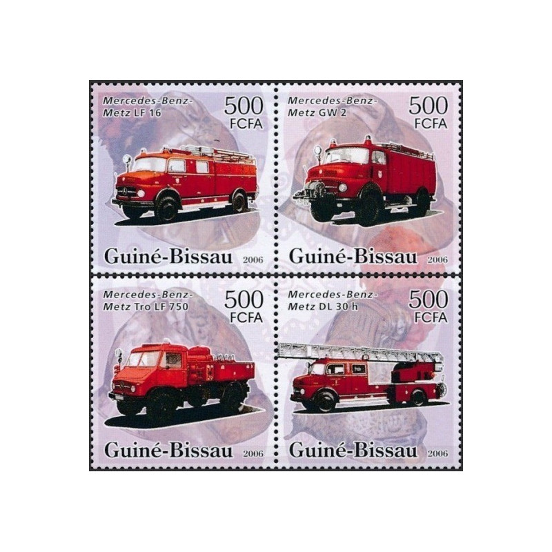 Bisau Gvinėjos pašto ženklai (2006). Ugniagesių automobiliai