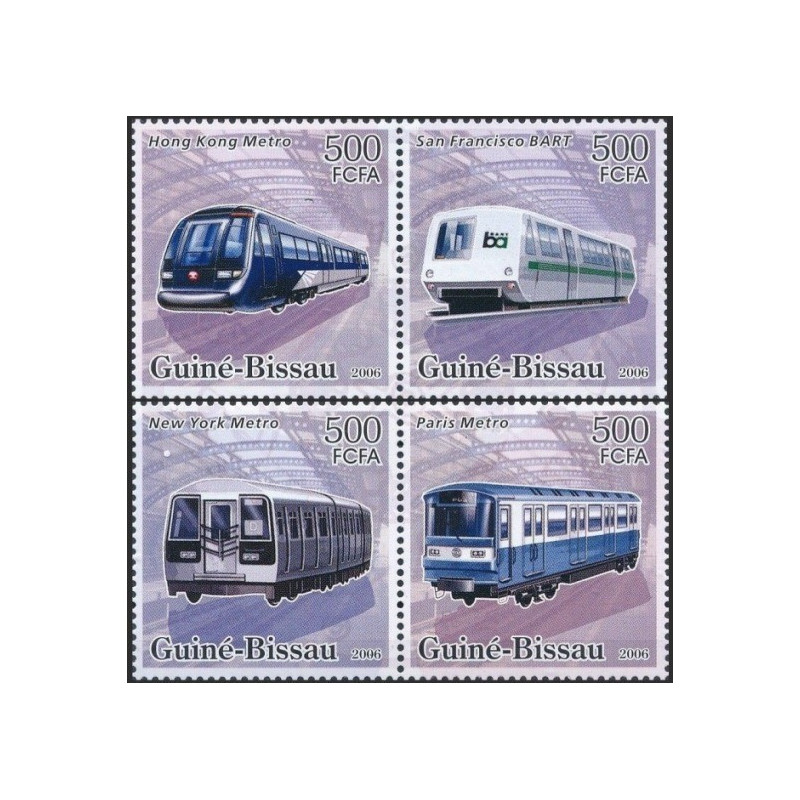 Guinea-Bissau stamps (2006) for sale. Subway trains