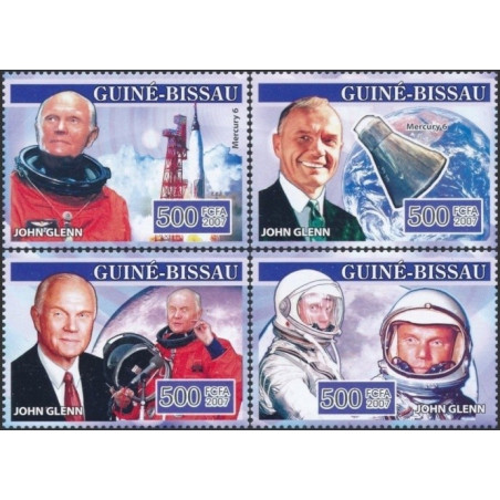 Bisau Gvinėjos pašto ženklai (2007). Dž. Glenas (JAV astronautas)