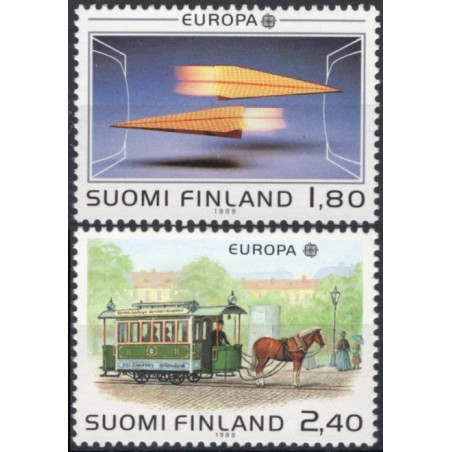 Suomijos pašto ženklai (1988). Transportas ir ryšiai