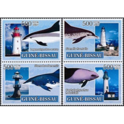 Bisau Gvinėjos pašto ženklai (2007). Delfinai ir švyturiai