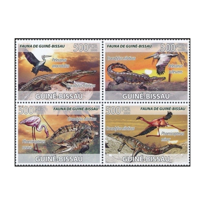 Guinea-Bissau stamps (2008) for sale. Crocodilians
