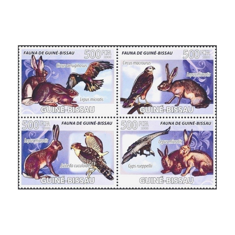 Guinea-Bissau stamps (2008) for sale. Birds of prey