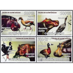Guinea-Bissau stamps (2008) for sale. Hipopotamos and birds