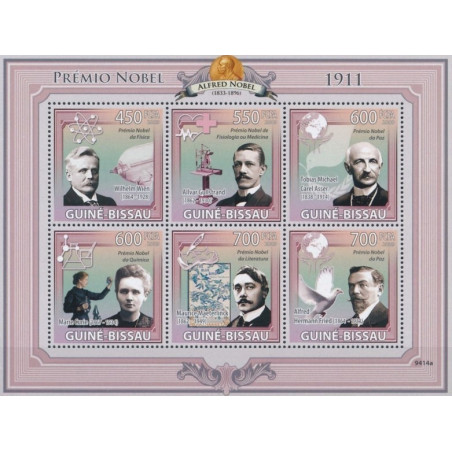 Bisau Gvinėjos pašto ženklai (2009). Nobel premijos laureatai 1911 m.