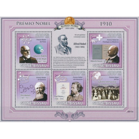 Bisau Gvinėjos pašto ženklai (2009). Nobel premijos laureatai 1910 m.