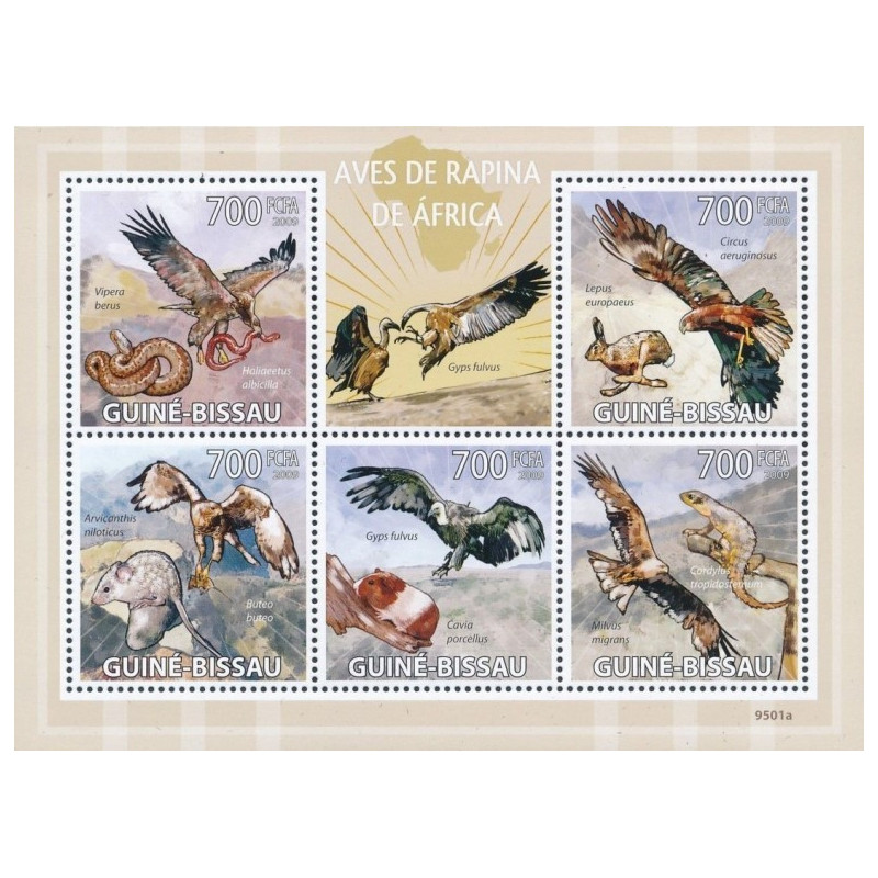 Guinea-Bissau stamps (2009) for sale. African birds of prey