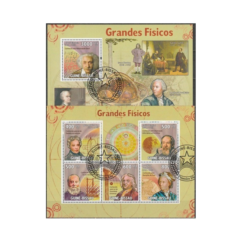 Bisau Gvinėjos pašto ženklai (2009). Garsūs fizikai