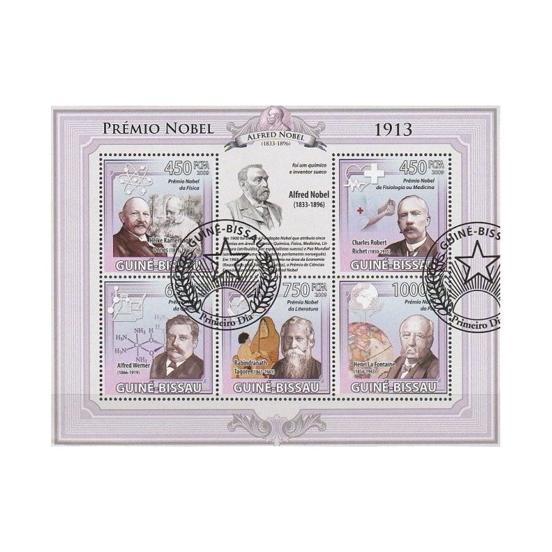 Bisau Gvinėjos pašto ženklai (2009). Nobel premijos laureatai 1913 m.