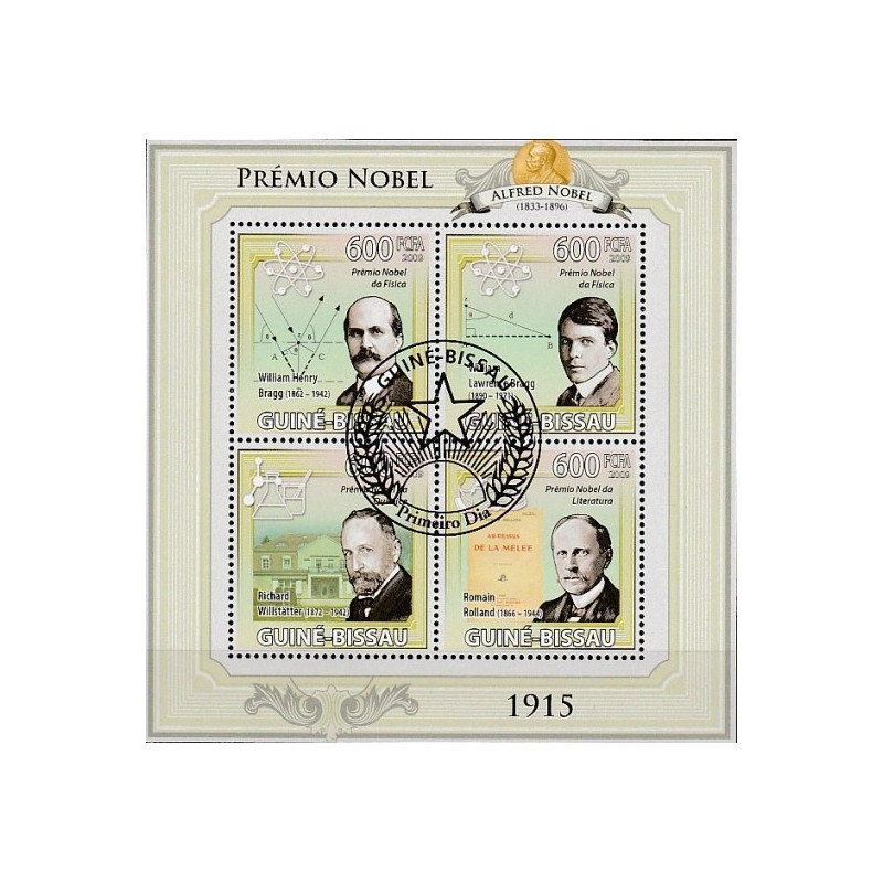 Bisau Gvinėjos pašto ženklai (2009). Nobel premijos laureatai 1915 m.