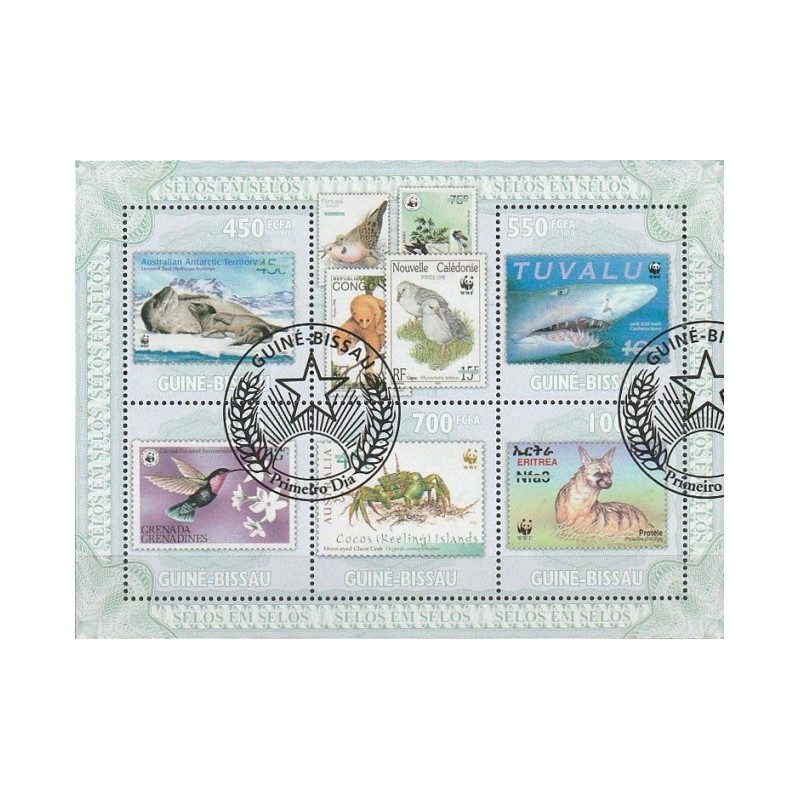 Guinea-Bissau stamps (2010) for sale. Stamps on stamps (fauna)
