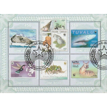 Guinea-Bissau stamps (2010) for sale. Stamps on stamps (fauna)