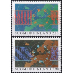Suomijos pašto ženklai (1991). Europos kosmoso tyrinėjimai