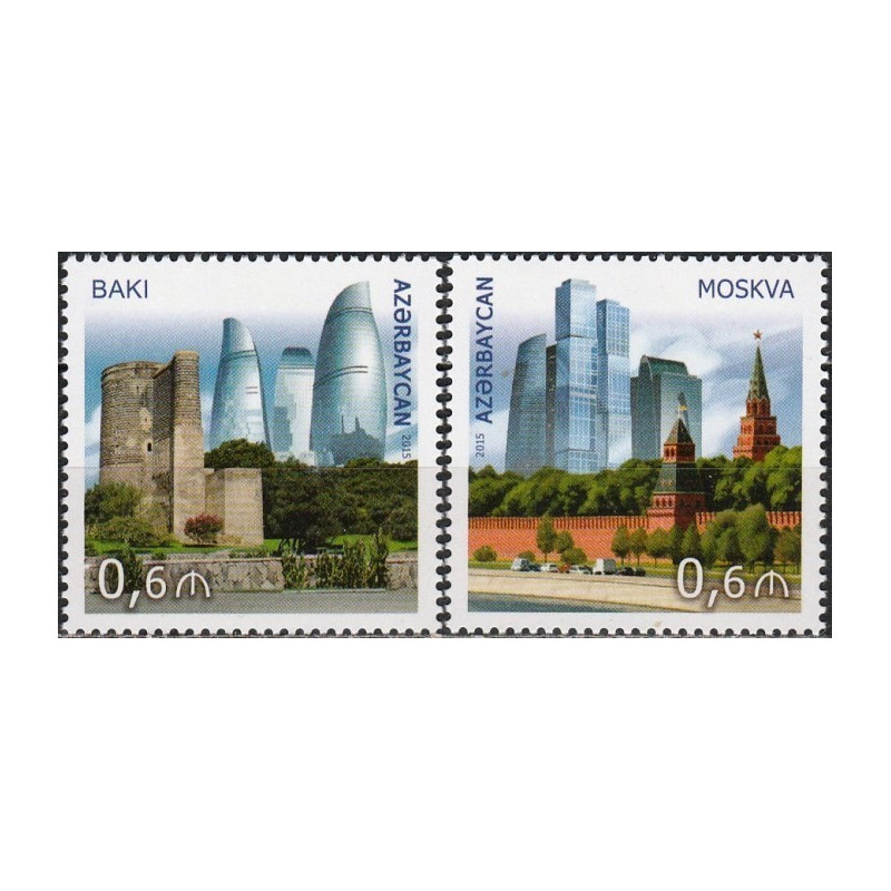 Azerbaijan stamps (2015) for sale. Architecture (Baku and Moscow)