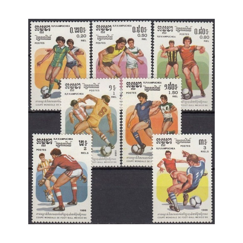 Kambodžos pašto ženklai (1986). FIFA Pasaulio taurė Meksikoje