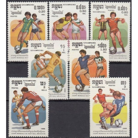 Kambodžos pašto ženklai (1986). FIFA Pasaulio taurė Meksikoje