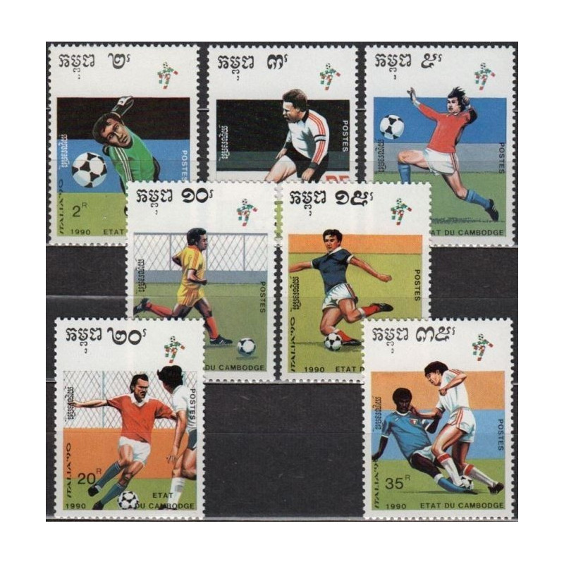 Kambodžos pašto ženklai (1990). FIFA Pasaulio taurė Italijoje