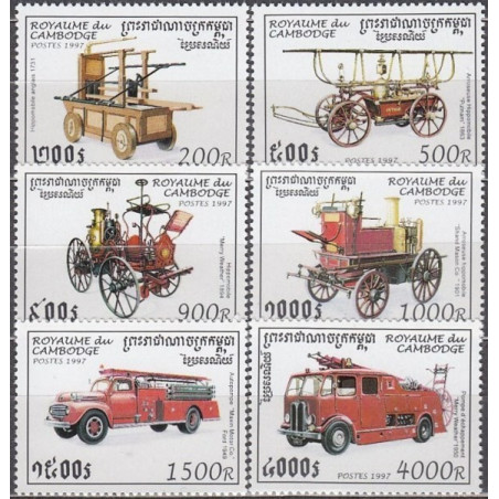 Kambodžos pašto ženklai (1997). Ugniagesių automobiliai