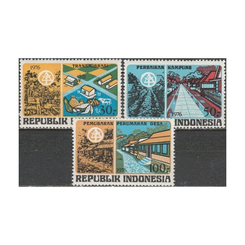 Indonezijos pašto ženklai (1976). Gyvenviečių statyba