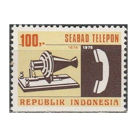 Indonezijos pašto ženklai (1976). Telefonui 100 metų