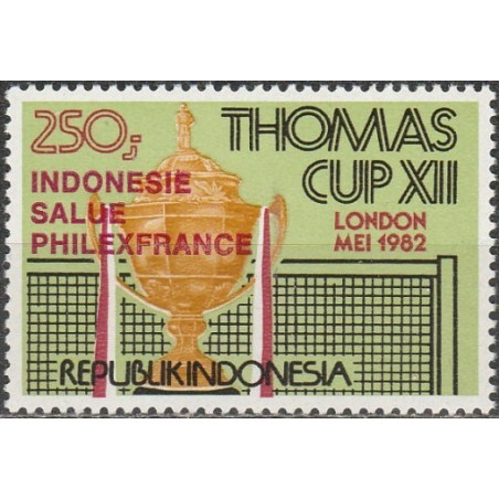 Indonezija 1982. Filatelijos paroda PHILEXFRANCE (badmintono perspaudai)