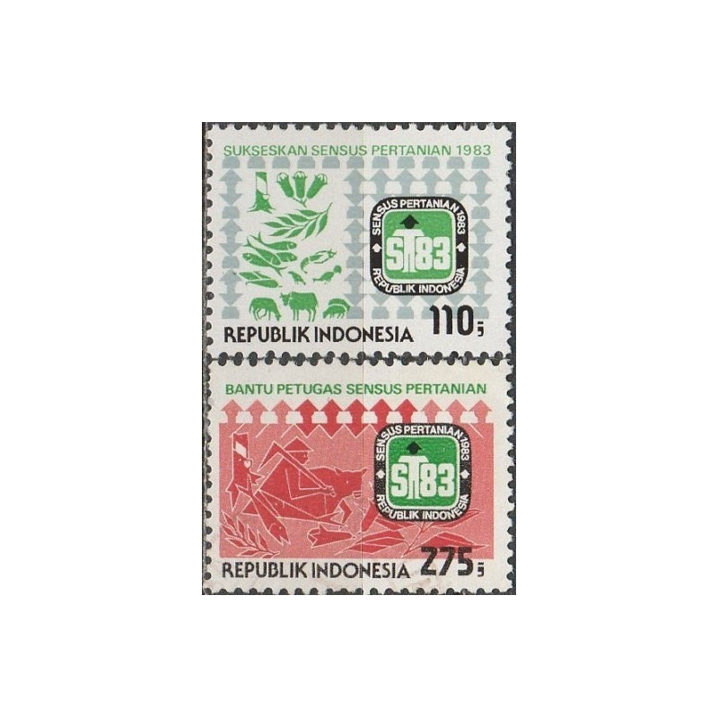 Indonezijos pašto ženklai (1983). Žemės ūkio surašymas