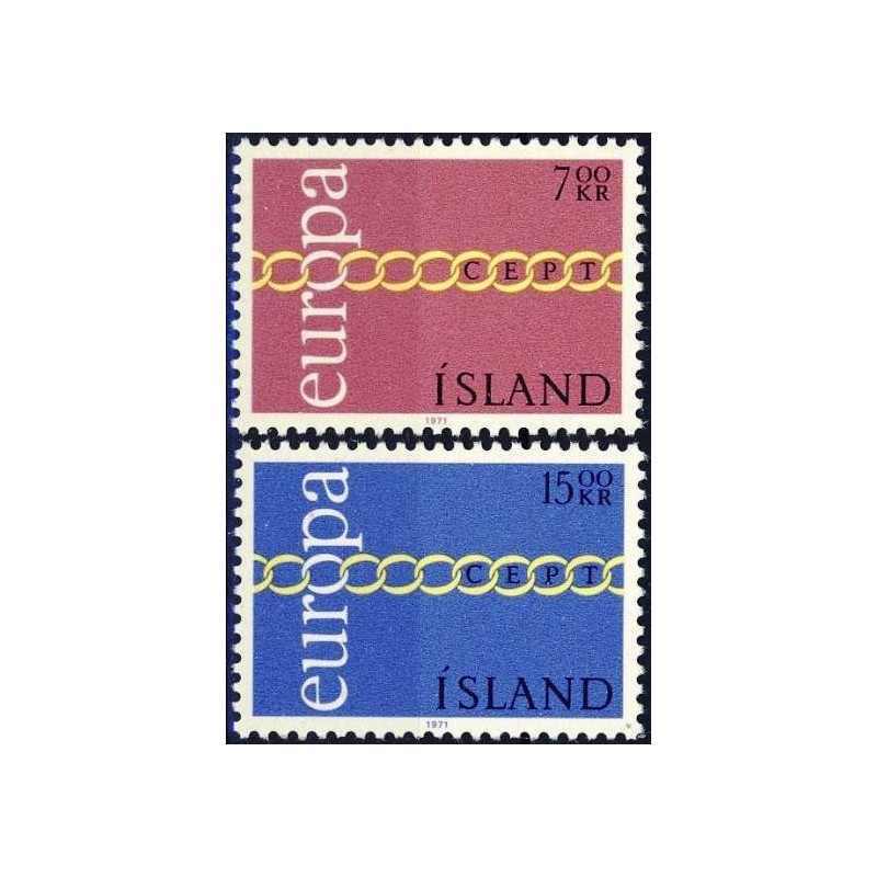 Islandijos pašto ženklai (1971) - Fantastiškos Europa ženklų kainos‎
