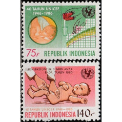 Indonezijos pašto ženklai (1986). UNICEF (Vaikų fondas)