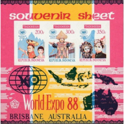 Indonezija 1988. Pasaulinė paroda (nacionaliniai kostiumai)