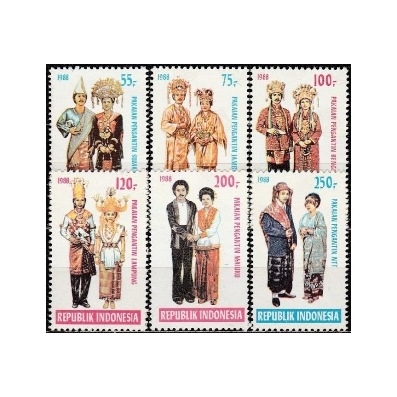 Indonezijos pašto ženklai (1988). Vestuviniai kostiumai