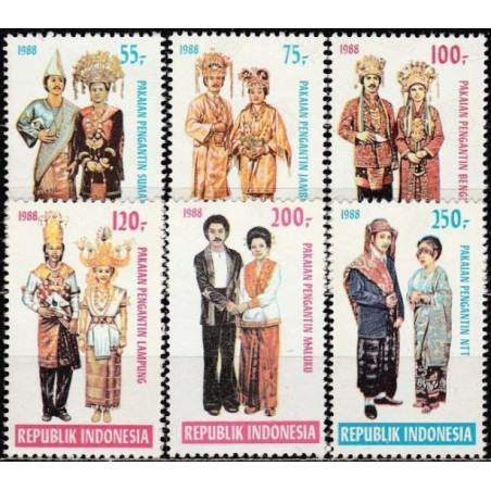 Indonezijos pašto ženklai (1988). Vestuviniai kostiumai
