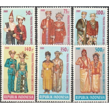 Indonesia stamps (1989) for sale. Wedding costumes